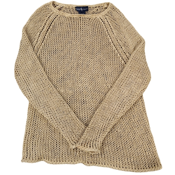 Ralph Lauren Sweaters - Ralph Lauren hole-knit sweater - linen- size Medium